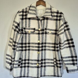 Joie So Soft Plaid Button Up Shacket Medium